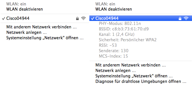 Links normal; Rechts mit alt-Taste