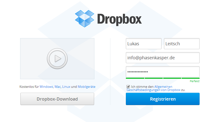 dropbox-webseite-registrieren