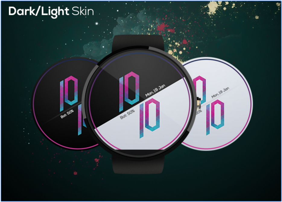 Pop Watch Face dark and light theme